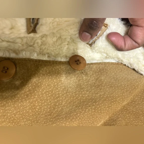 Vintage XOXO Leather Jacket Fur Collar Lined Women's Size XL Tan  Y2K 90s - Picture 11 of 13